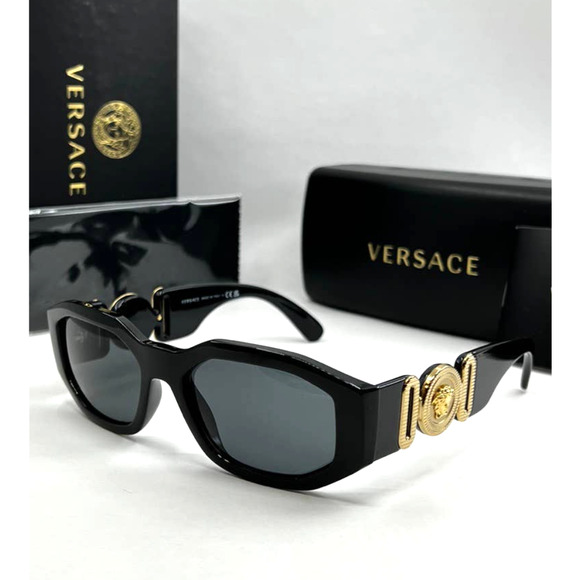 NEW Versace VE4361 Biggie Sunglasses in Black Gold - Picture 1 of 7